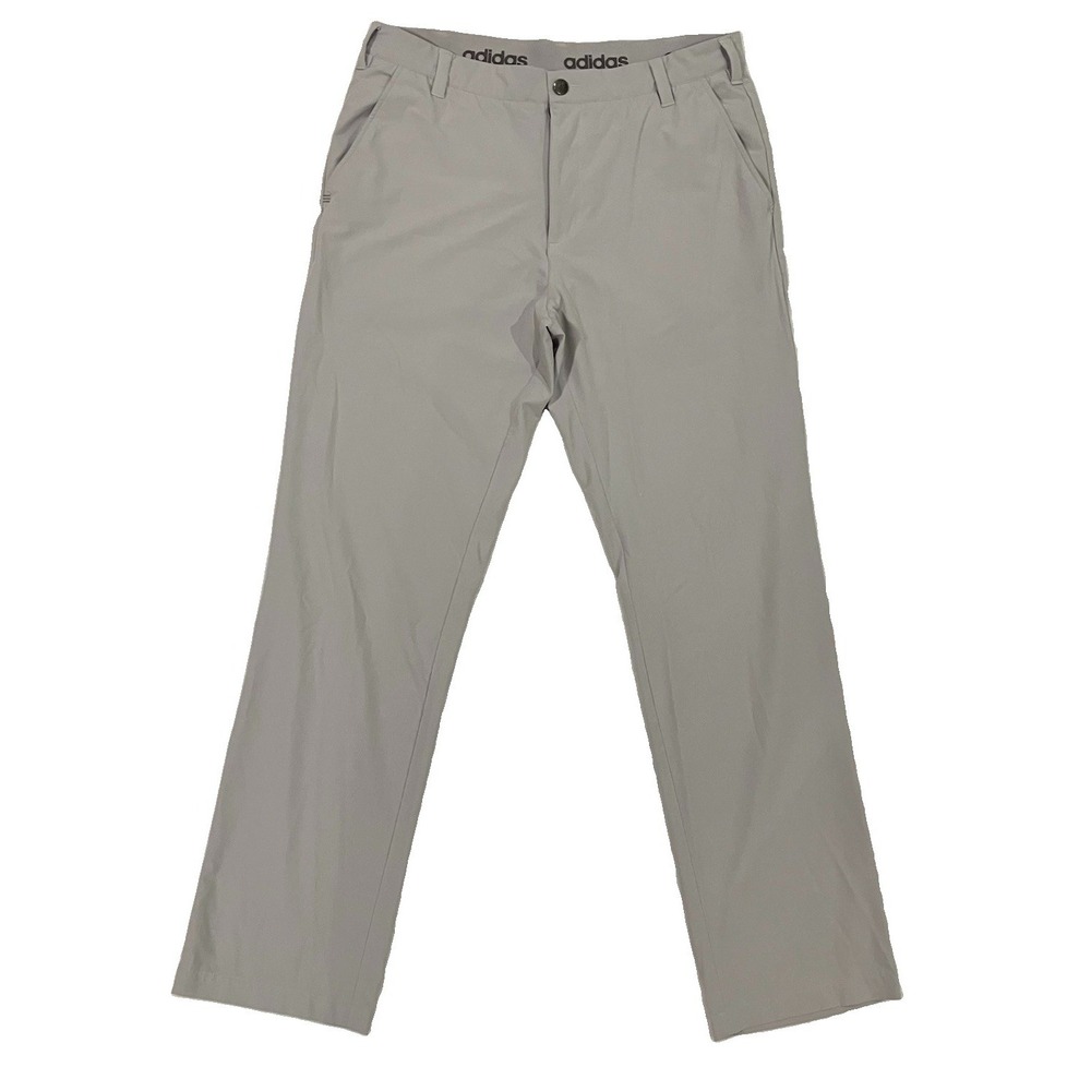 Adidas Ultimate Golf Pants Grey Mens 33x32  Stretch Performance Flat Front